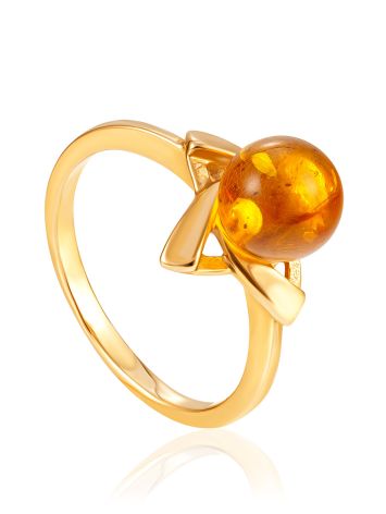 Laconic Amber Ring With Inclusions The Clio, Ring Size: 8 / 18, image 