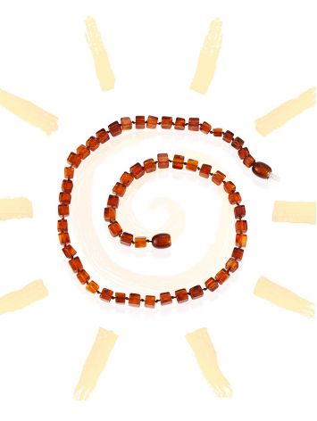 Bright amber necklace for girls “Refined”, image 