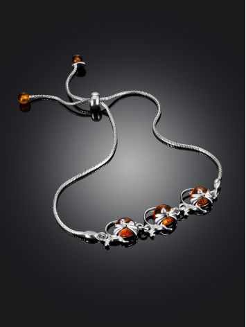“Cheshire” bracelet with natural cognac amber, image , picture 2