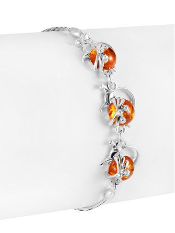 “Cheshire” bracelet with natural cognac amber, image , picture 3