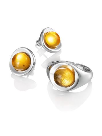 Bright Lemon Amber Earrings, image , picture 3