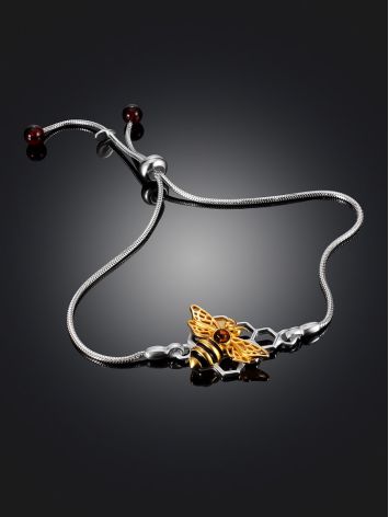 Light "Winnie the Pooh" Bracelet, Adorned with Amber Inserts, image , picture 2