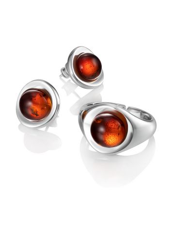 Classy Amber Stud Earrings, image , picture 3