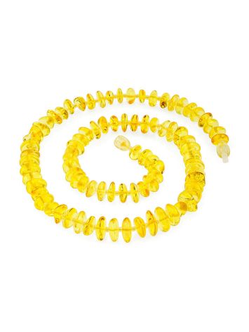 Bright elegant necklace made of natural amber “Lemon Pebbles”, Length: 46, image , picture 3