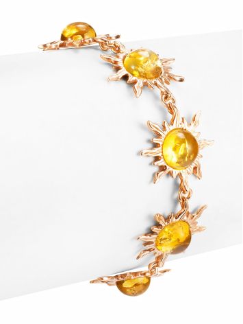 Luxurious Gold-Plated "Helios" Bracelet with Lemon Amber, image , picture 3