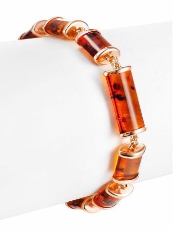 Original "Kenya" Bracelet with Amber Cylinder Sections, image , picture 3