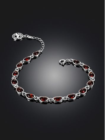 Delicate "Amigo" Bracelet with Cherry Amber, image , picture 2