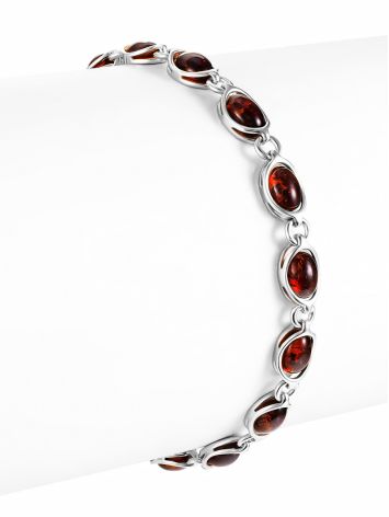 Delicate "Amigo" Bracelet with Cherry Amber, image , picture 4