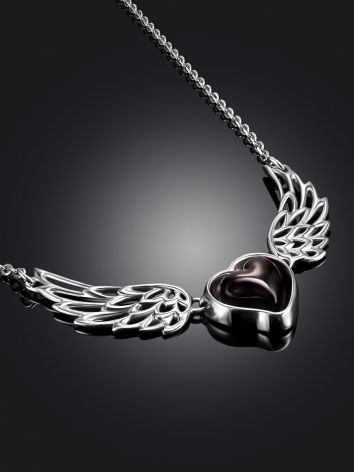 Amazing Cupid Motif Amber Heart Necklace, image , picture 2