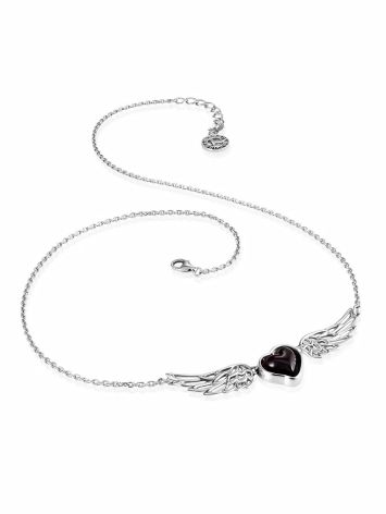 Amazing Cupid Motif Amber Heart Necklace, image , picture 4