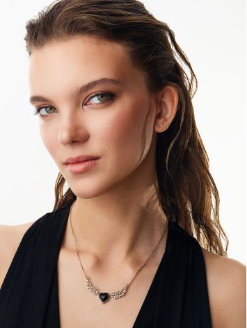 Amazing Cupid Motif Amber Heart Necklace, image , picture 3