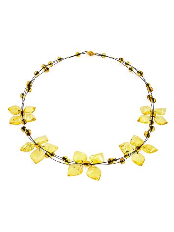 Stunning "Primrose" necklace made of transparent lemon amber, Length: 50, image , picture 3