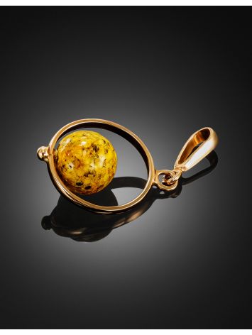 Bright pendant featuring a circular amber stone, image , picture 2