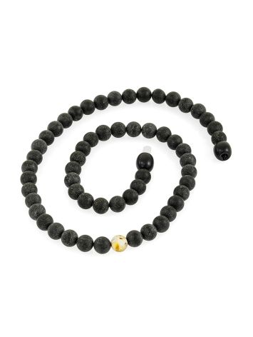 Stylish short necklace made of black molded amber “Cuba”, Length: 36, image , picture 3