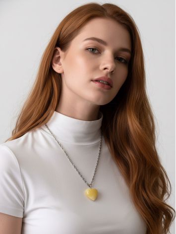 Bold Baltic Amber Heart Pendant, image , picture 4