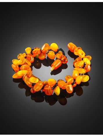 "Baltika" braided bracelet made of natural Baltic amber, image , picture 2