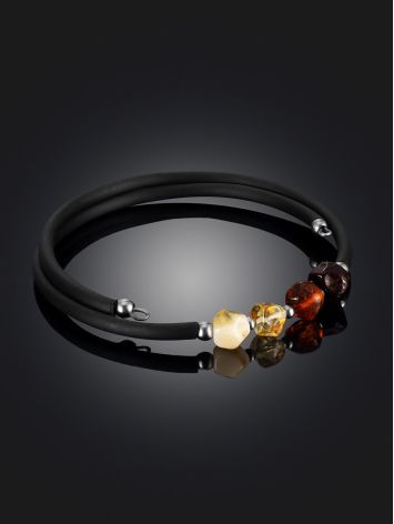 Bright "Oklahoma gradient" bracelet on silicone hoop, Length: 15, image , picture 2