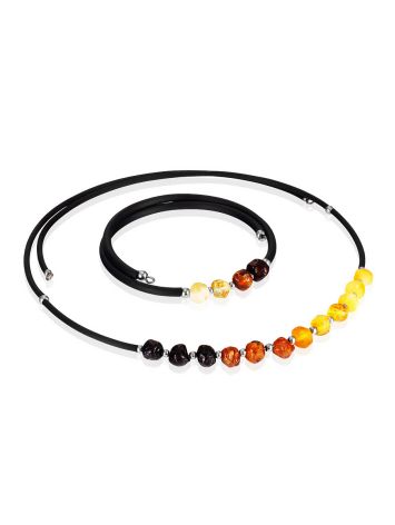 Bright "Oklahoma gradient" bracelet on silicone hoop, Length: 15, image , picture 5