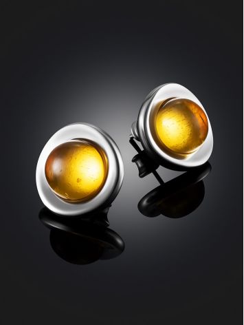 Bright Lemon Amber Earrings, image , picture 2