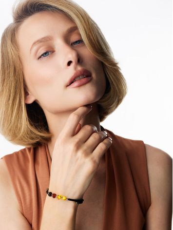 Bright "Oklahoma gradient" bracelet on silicone hoop, Length: 15, image , picture 3