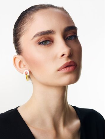 "London" stud earrings in trendy design, image , picture 3