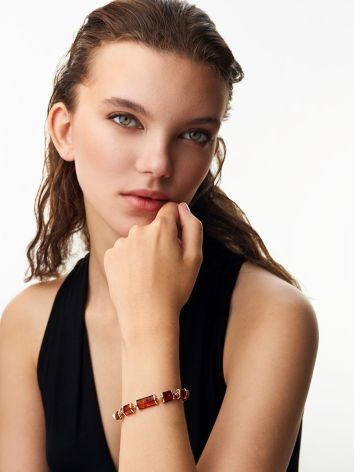 Original "Kenya" Bracelet with Amber Cylinder Sections, image , picture 4