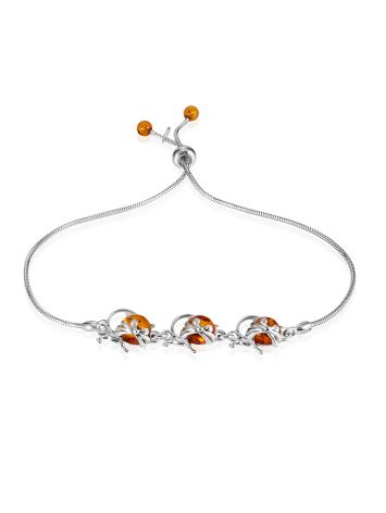 “Cheshire” bracelet with natural cognac amber, image 