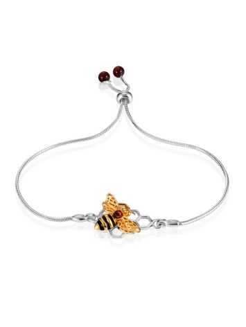 Light "Winnie the Pooh" Bracelet, Adorned with Amber Inserts, image 