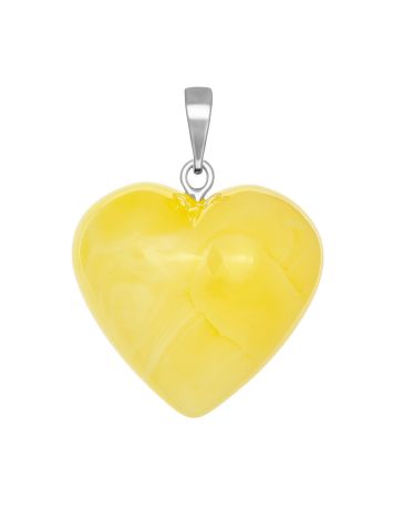 Bold Baltic Amber Heart Pendant, image 