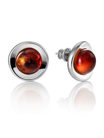 Classy Amber Stud Earrings, image 