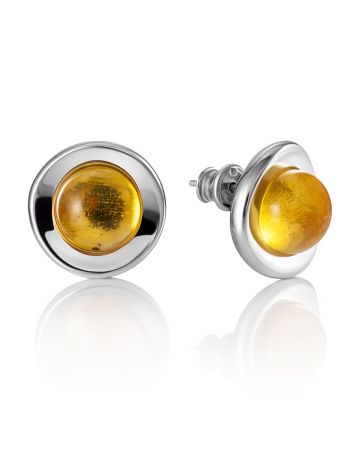 Bright Lemon Amber Earrings, image 