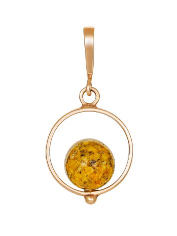 Bright pendant featuring a circular amber stone, image 