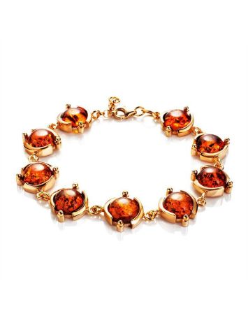 Link Amber Bracelet In Gold Plated Silver The Sphere, image 