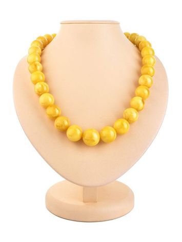 Honey Amber Ball Beaded Necklace, image 