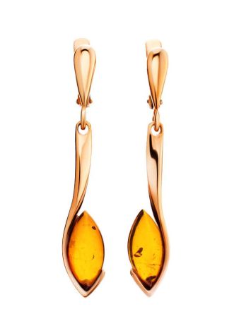 Classy Amber Dangles In Gold-Plated Silver The Adagio, image 