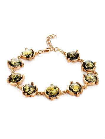 Link Amber Bracelet In Gold Plated Silver The Sphere, image 