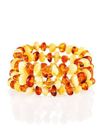 Multicolor Amber Wrap Bracelet, image 