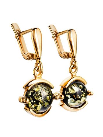 Drop Amber Earrings In Gold-Plated Silver The Sphere, image 