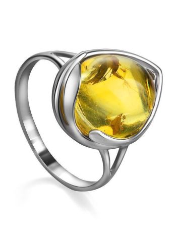 Lovely Amber Ring In Sterling Silver The Selena, Ring Size: 6.5 / 17, image 