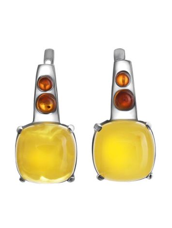 Stylish Multicolor Amber Earrings In Sterling Silver The Prussia, image 