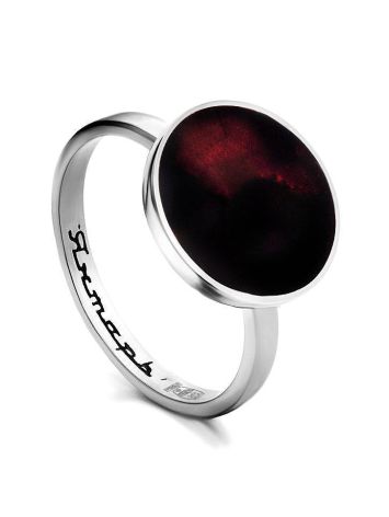 Round Amber Ring In Sterling Silver The Monaco, Ring Size: 5.5 / 16, image 