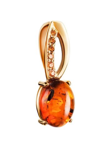 Amber Pendant In Gold With Champagne Crystals The Raphael, image 