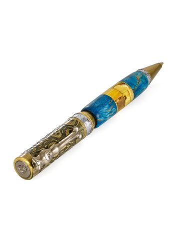 Designer Wenge Wood Ball Pen With Natural Amber, image , picture 4
