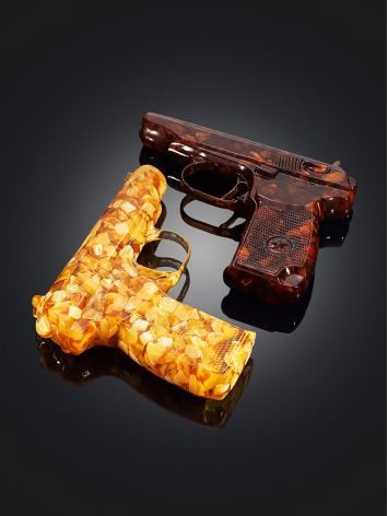 The Duel' collector's set: two Makarov pistol replicas crafted from natural amber, presented in an exquisite gift case, image , picture 2
