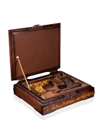 The Duel' collector's set: two Makarov pistol replicas crafted from natural amber, presented in an exquisite gift case, image , picture 3