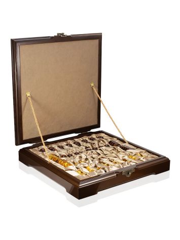 Chess board box with a complete set of pieces and checkers, image , picture 4