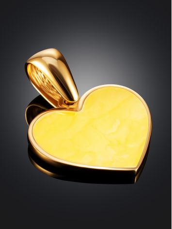Heart pendant with bright honey amber, image , picture 2