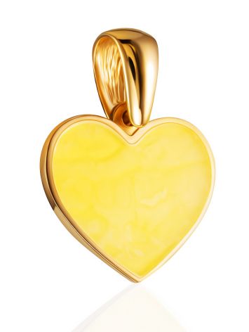 Heart pendant with bright honey amber, image , picture 3