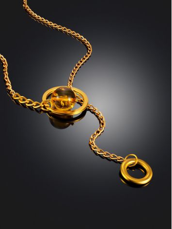 Convertible chain necklace with an amber orb — your versatile all-in-one accessory, image , picture 2
