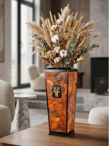 Exquisite interior vase crafted from natural amber, image , picture 6